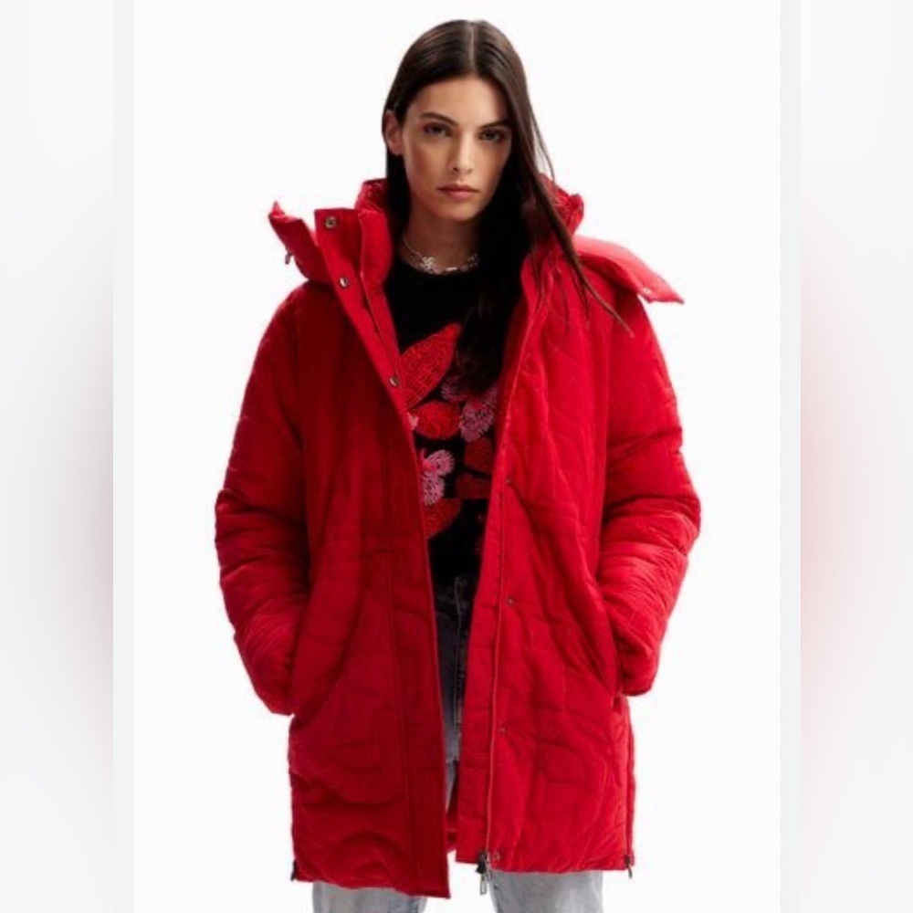Desigual Women's Bold Red Puffer Jacket